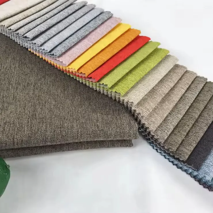 Kanepe için ipliği boyalı imitasyon keten döşemelik kumaş
